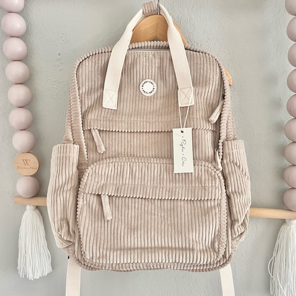 Rylee + Cru Other - NWT! Rylee + Cru 15” Beige Corduroy Backpack